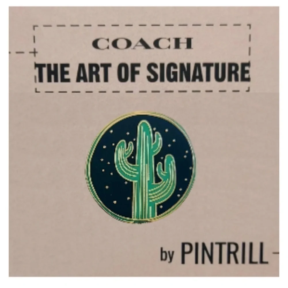 Coach Cactus Round Collectible Pin by Pintrill